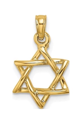 Gem & Harmony Star Of David Pendant in 14K Yellow Gold (NO CHAIN) for Women