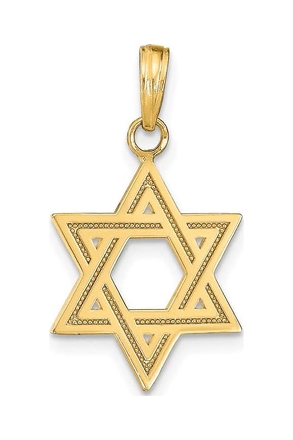 Star Of David Pendant in Satin 14K Yellow Gold (NO CHAIN)