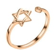 thumbnail image 1 of Star Of David Zircon Ring For Women Magen David Wiccan Jewelry Adjustable Band Elegant Design, 1 of 3