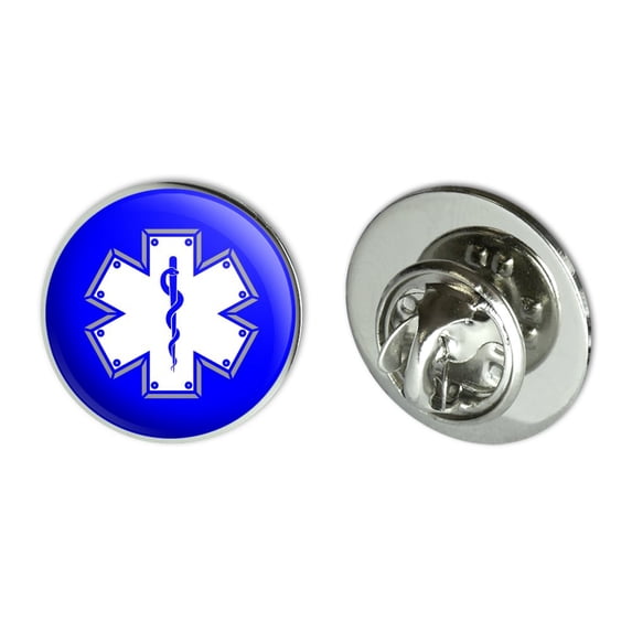 Star Of Life Medical Health EMT RN MD Metal 0.75" Lapel Hat Pin Tie Tack Pinback