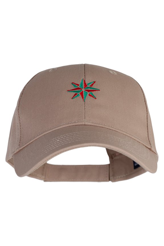 Star Ornament Embroidered Low Profile Structured Cap - Khaki OSFM