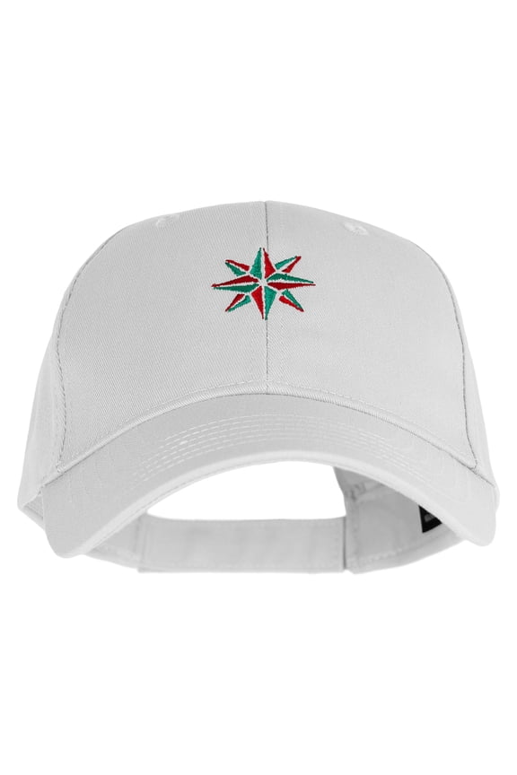 Star Ornament Embroidered Low Profile Structured Cap - White OSFM