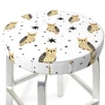 thumbnail image 1 of Star Owl Print White Round Bar Stool Seat Covers, Elastic Round Chair Cover Stool Seat Slipcover Bar Stool Cushions Round Pad for 12-14 inch, 1 of 5