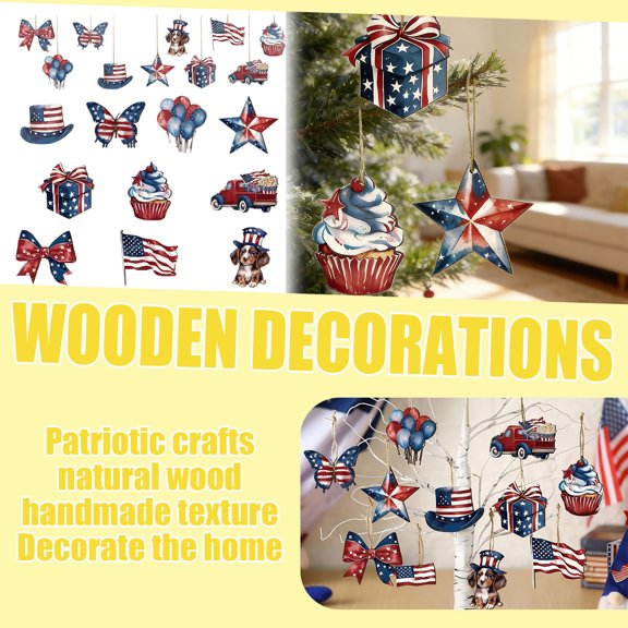 Star Party Decorations, Bow Party Decorations, Balloon Decorations, Cupcake Decorations, Red Party Decor, BlueandWhite Decor, 12 Pc Wooden Cutouts, Outdoor Hanging Decor