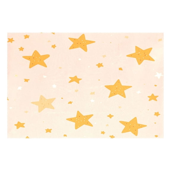 Star Pattern 12x18in Heat-Resistant Non-Slip Place Mat, Durable and Wrinkle-Resistant