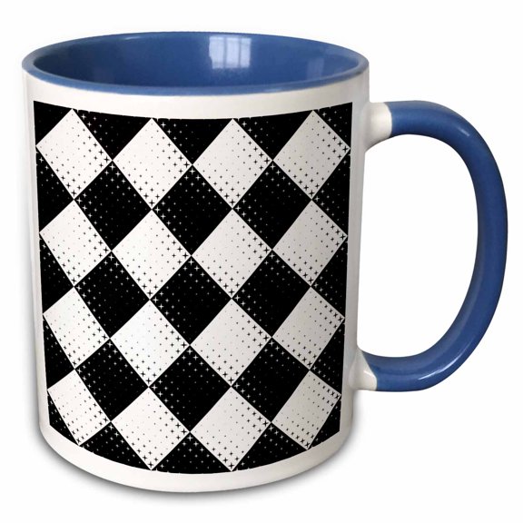 3drose, Star Pattern Background - Abstract Geometrical Vector Design, 11oz Two-tone Blue Mug