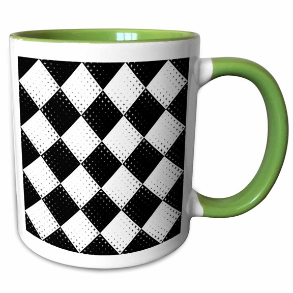 3drose, Star Pattern Background - Abstract Geometrical Vector Design, 11oz Two-tone Green Mug