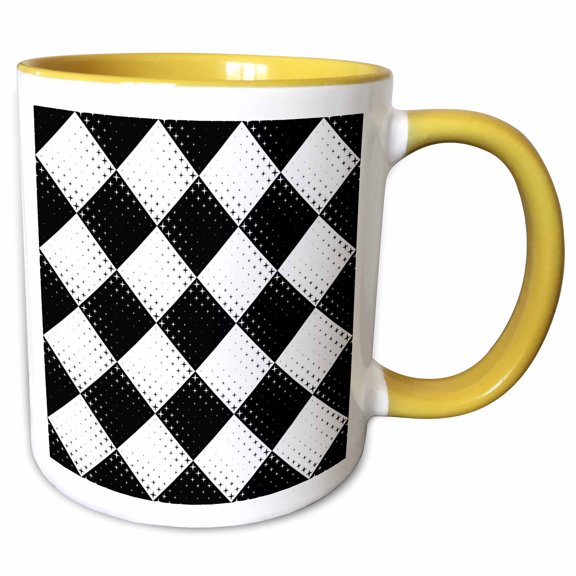 3drose, Star Pattern Background - Abstract Geometrical Vector Design, 11oz Two-tone Yellow Mug