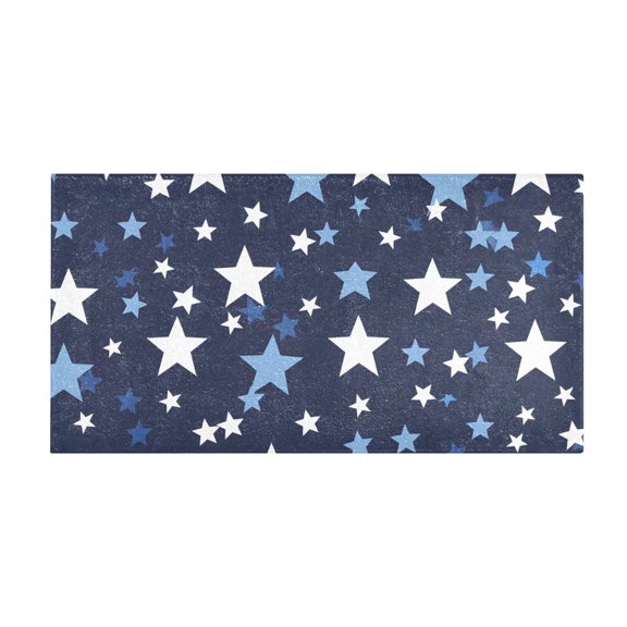 Star Pattern Bath Mat 39x20 Inch Soft Absorbent Non-Slip Plush Bathroom Rug for Floor