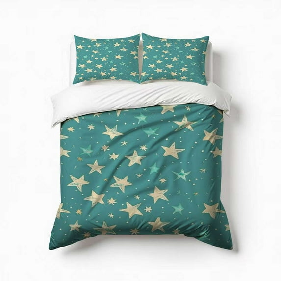 Star Pattern Bedding Set 3 Pcs Soft Microfiber Quilt Cover For Bedroom Decor, Comforter Cover With 2 Pillowcase