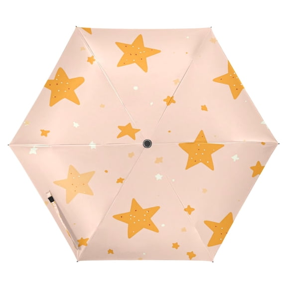 Star Pattern Folding Umbrella UV50+ Waterproof Sun Protection Auto Open Close Compact Fiberglass Frame