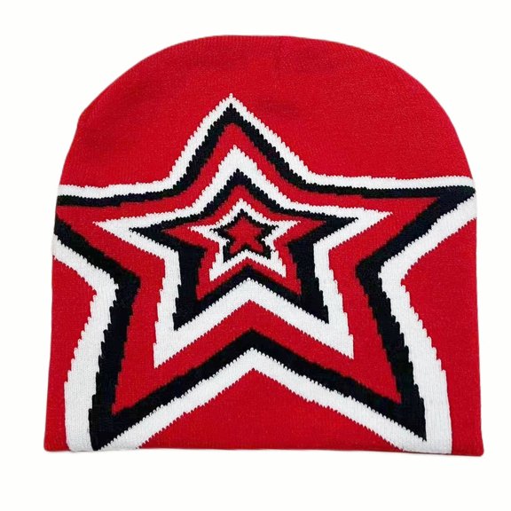 Star Pattern Hat Adult Elastic Hat Winter Warmer Knitted Hat Cold Winter Presents for Students Teenagers