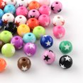 thumbnail image 1 of Star Pattern Opaque Acrylic Beads Round Mixed Color 19-20x18mm Hole: 3mm, 1 of 2