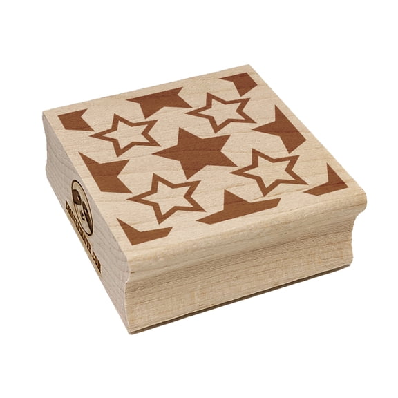 Star Pattern Patriotic July 4 Background Square Rubber Stamp Stamping Scrapbooking Crafting - Medium 1.75in