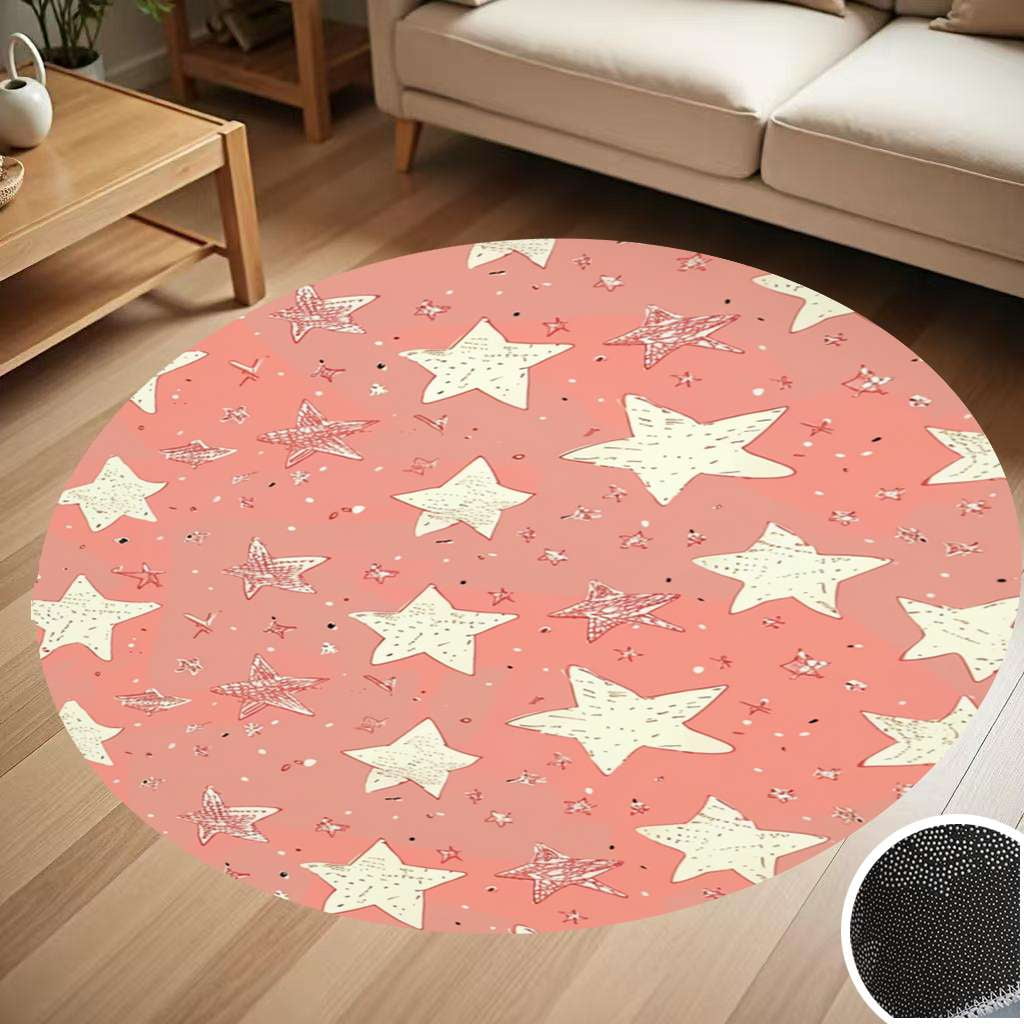 Star Pattern Round Carpet Living Room Bedroom Home Decoration Coffee