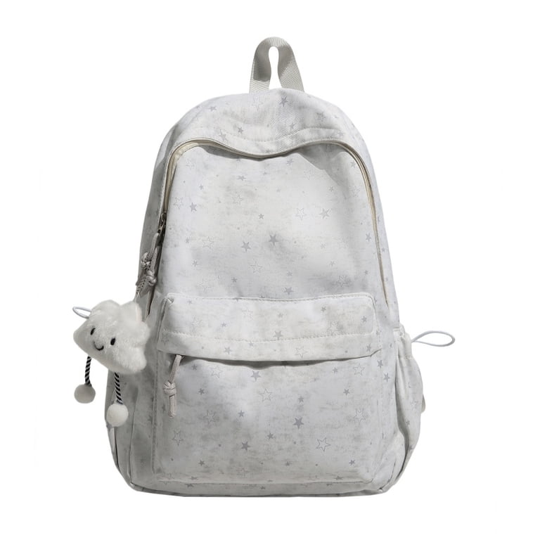 Stylish Gray. / blue Star-Patterned Backpack Versatile Star Printed School Bag for Teens Leisure Commuter  main image 3