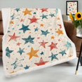 thumbnail image 1 of Star Pattern Sherpa Blanket Throw Blanket For Bed Chair Sofa Blanket For Women Men Blanket Microfiber, 1 of 8