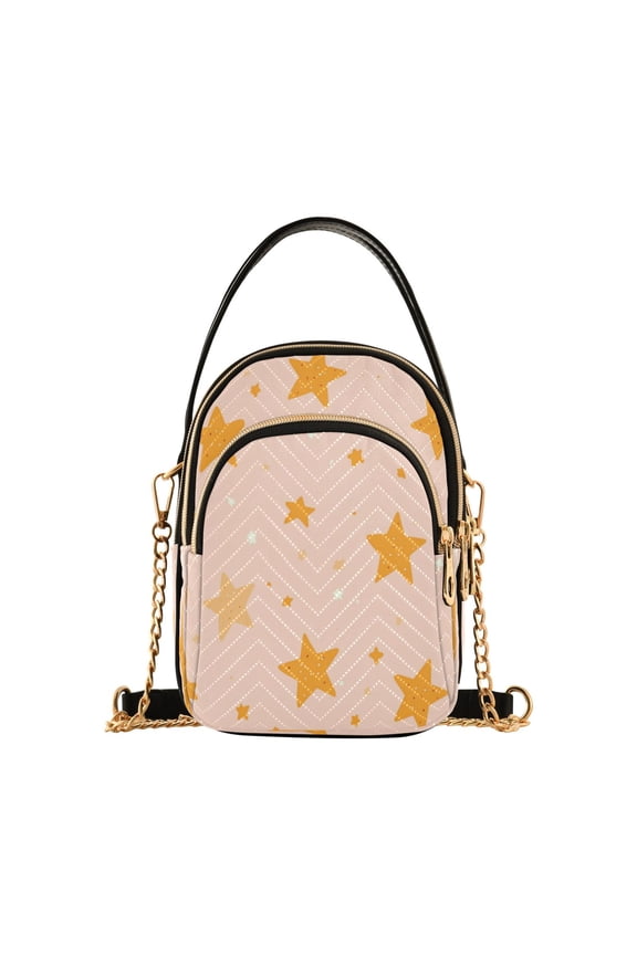 Star Pattern Women's Crossbody Handbags Leather Crossbody Bags Fanny Pack Chest Bag for Travel