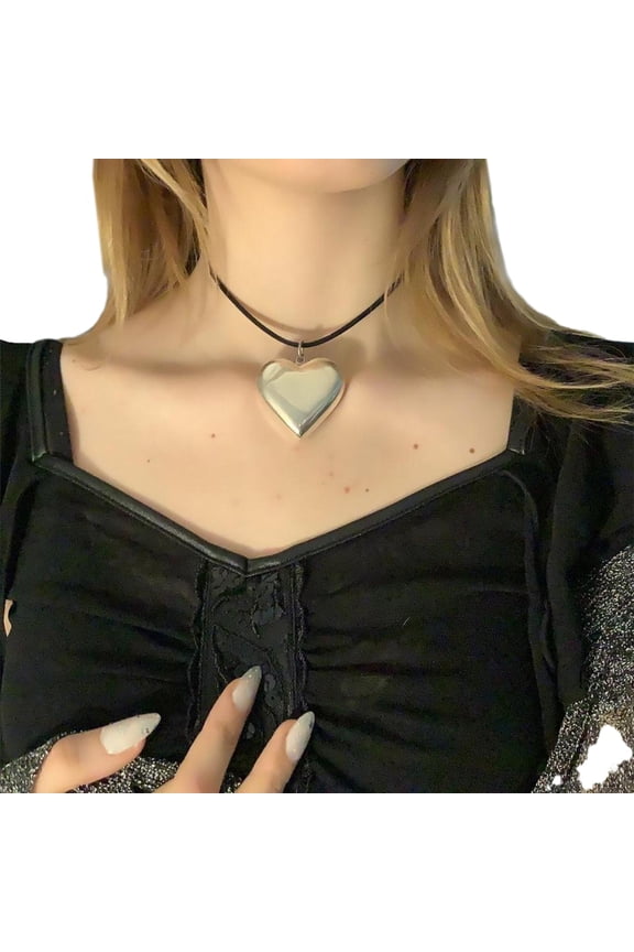 Star Pendant Choker Chain Black Rope Chain Necklace Y2K Jewelry Ornament Women