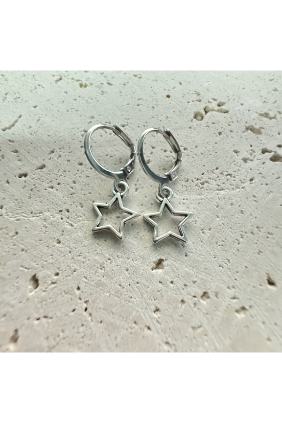 Star Pendant Earrings - Y2K Style, Perfect Gift For Ladies And Couples, Suitable For Any Occasion,silvery