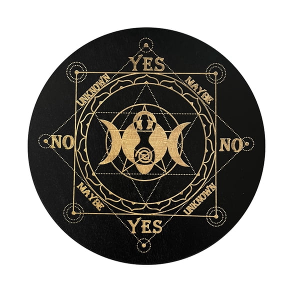 Star Pendulum Board Wooden Dowsing Board Divination Metaphysical Message Board for Witchcraft Wiccan Altar Supplies Kit Beginner Witchcraft Supply, Round Shape