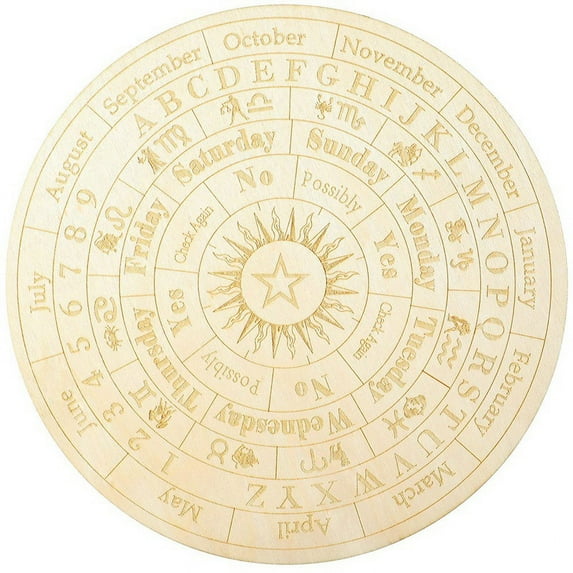 Star Pendulum Board Wooden Dowsing Board Divination Metaphysical Message Board