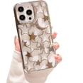 thumbnail image 1 of Star Phone Case for iPhone14 Case Luxury Star Moon Hollow Out Design Electroplating Soft TPU Shockproof and Drop-Proof Suitable for Women Fashion Case - Silver, 1 of 7