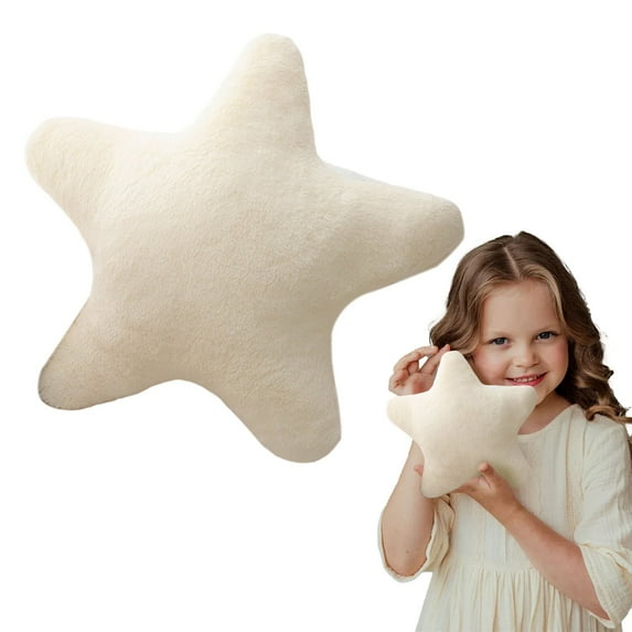 Star Pillow, Decorative Throw Pillows for Bed Couch, Star Shaped Pillow Plush Floor Cushions Room Decor Pillow with Soft Faux Fur for Sofa Bedroom Living Room Decor
