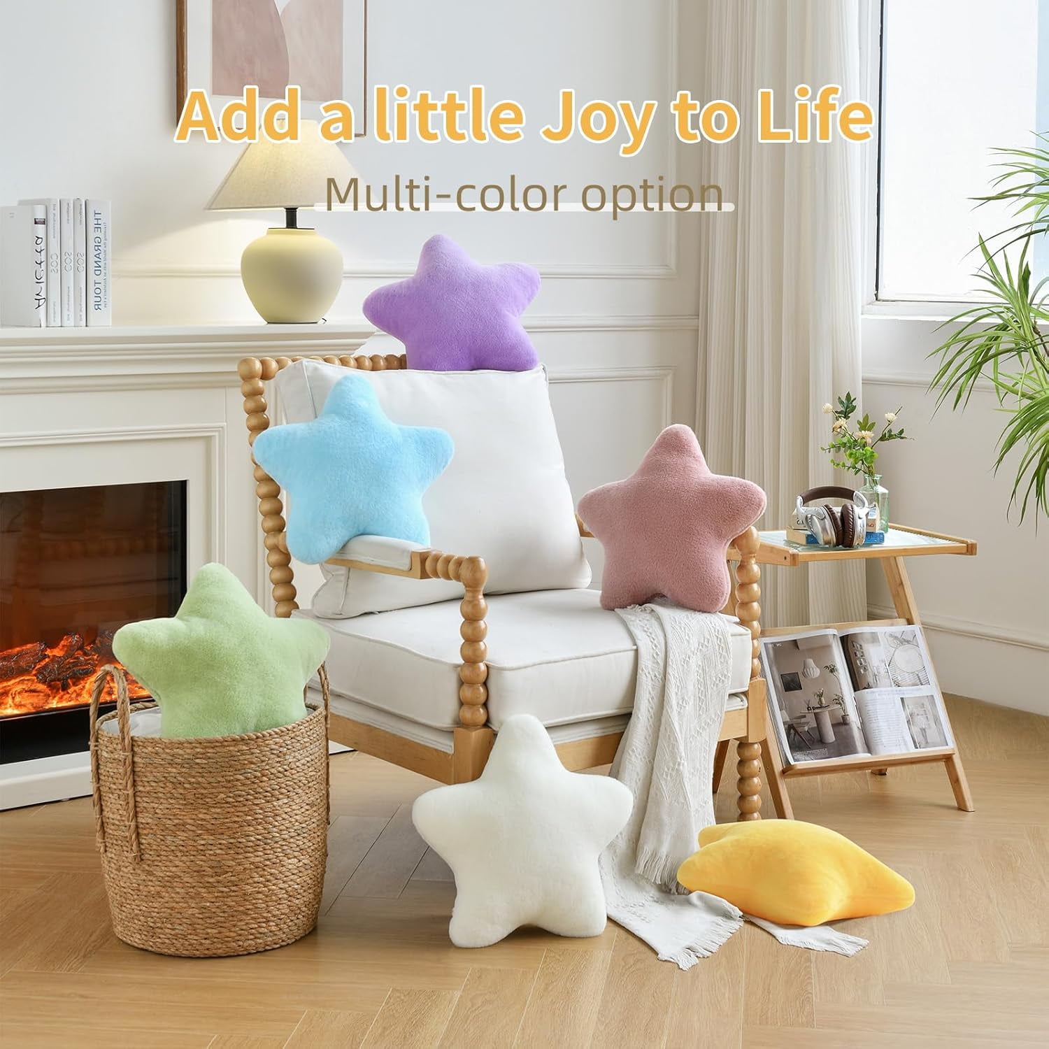 EARKITY Star Pillows, Plush Star Pillow, Star Shaped Throw Pillow, Soft