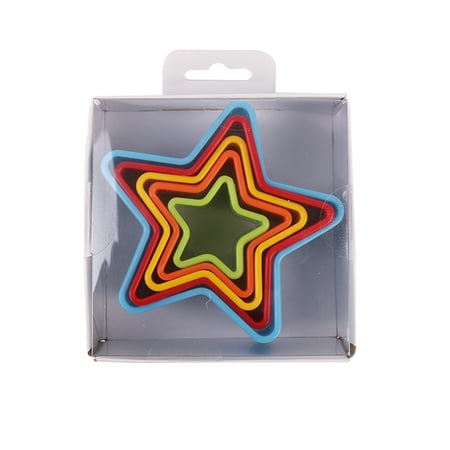 Star Plastic Cookie Cutter Set, Assorted Colors, by Way to Celebrate, 5 Count