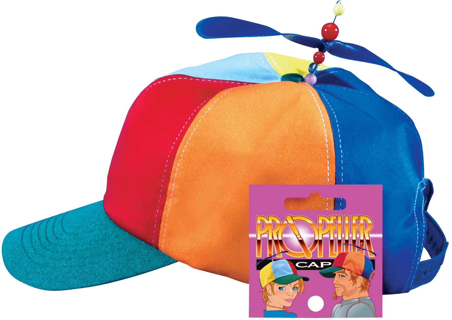 Star Power Classic Propeller Party Hat, Multicolored with Green Brim, One Size
