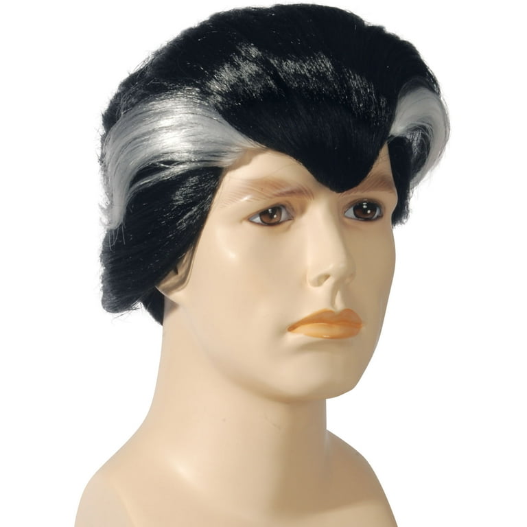 Boys Vampire Wig Black with White Streak Boys Vampire Wig Black with White Streak