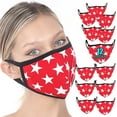 thumbnail image 1 of "Star Print Adult Unisex Fashion Cotton Lining Face Covering Mask : RUBY/IVORY-12 Packs", 1 of 4