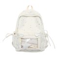 thumbnail image 1 of Star Print Backpack, Lightweight Breathable Transparent Front Pocket Backpack, Heavy Duty Laptop Backpack for Outdoor Work, Yellow, 1 of 10