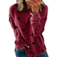 thumbnail image 1 of Star Print Tunic Tops for Women Long Sleeve Side Split T-shirt Casual Beach Holiday Pullover Blouse S-5XL, 1 of 2