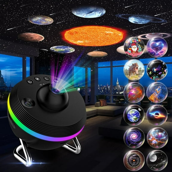 Star Projector, 13 in 1 HD Planetarium Galaxy Projector for Bedroom, Star Projector Galaxy Light with Timer, Meteor & RGB Lighting Effects, Space Night Light Projector for Kids, Adults