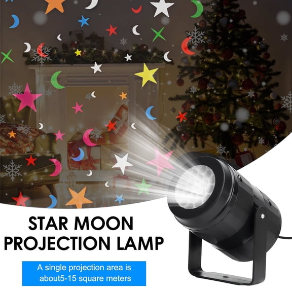 Star Projector, 16 Patterns with 360-Degree Rotation, Stars & Moon, LED Night Light, Suitable for Bedroom, Ceiling, Home Decor