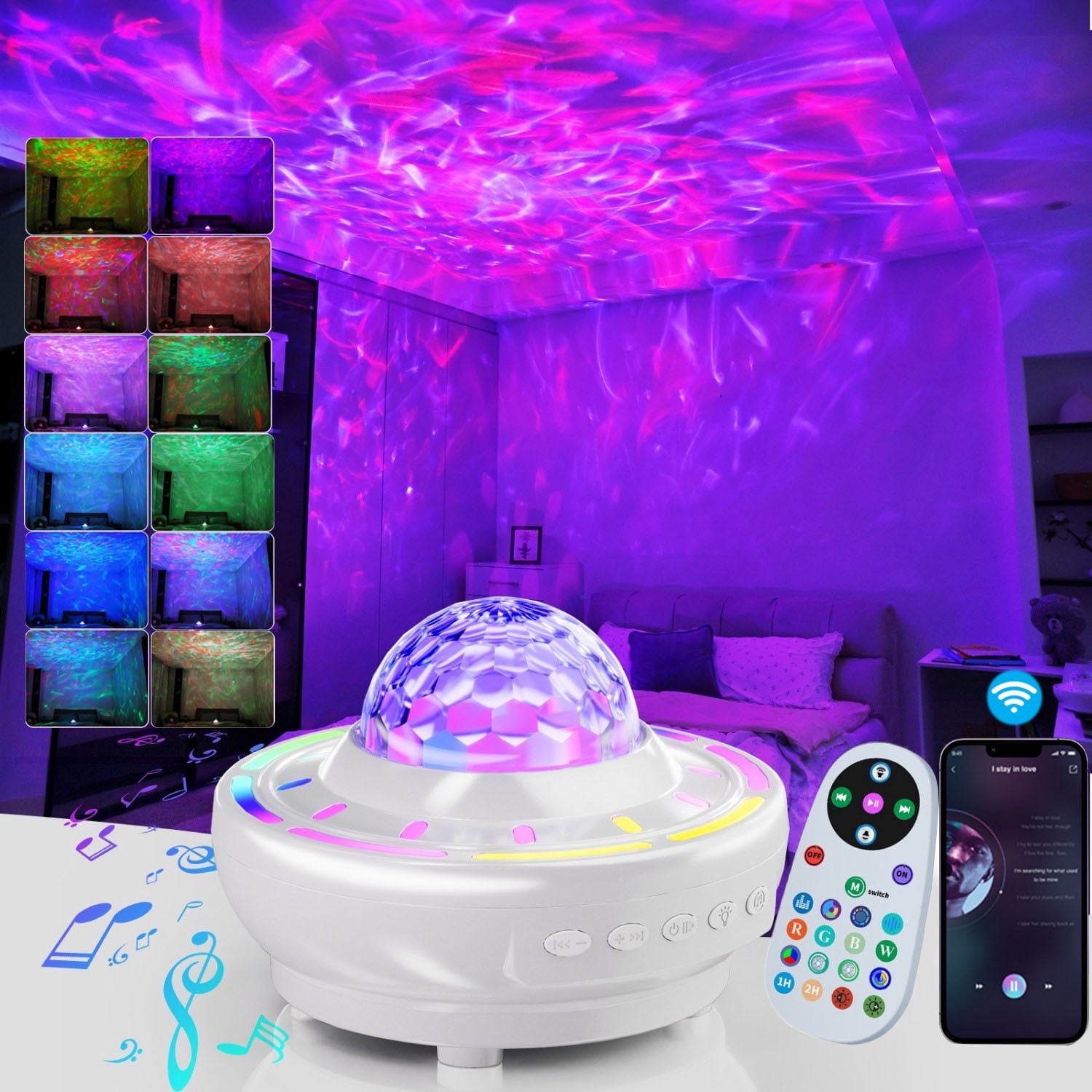 Led Light Modes Star Projector,3 in 1 LED Galaxy Projector W/ Remote Control,Multiple ...