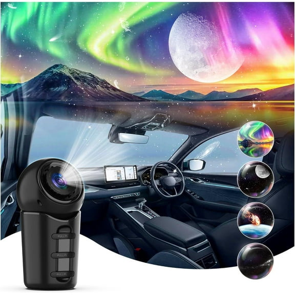 Star Projector for Car, 4 in 1 Portable Car Roof Lights Galaxy Projector, 360 Rotating Star Projector Galaxy Light Ambient Light with Adjustable Knob for Car, Tent, Gifts, Room Decor