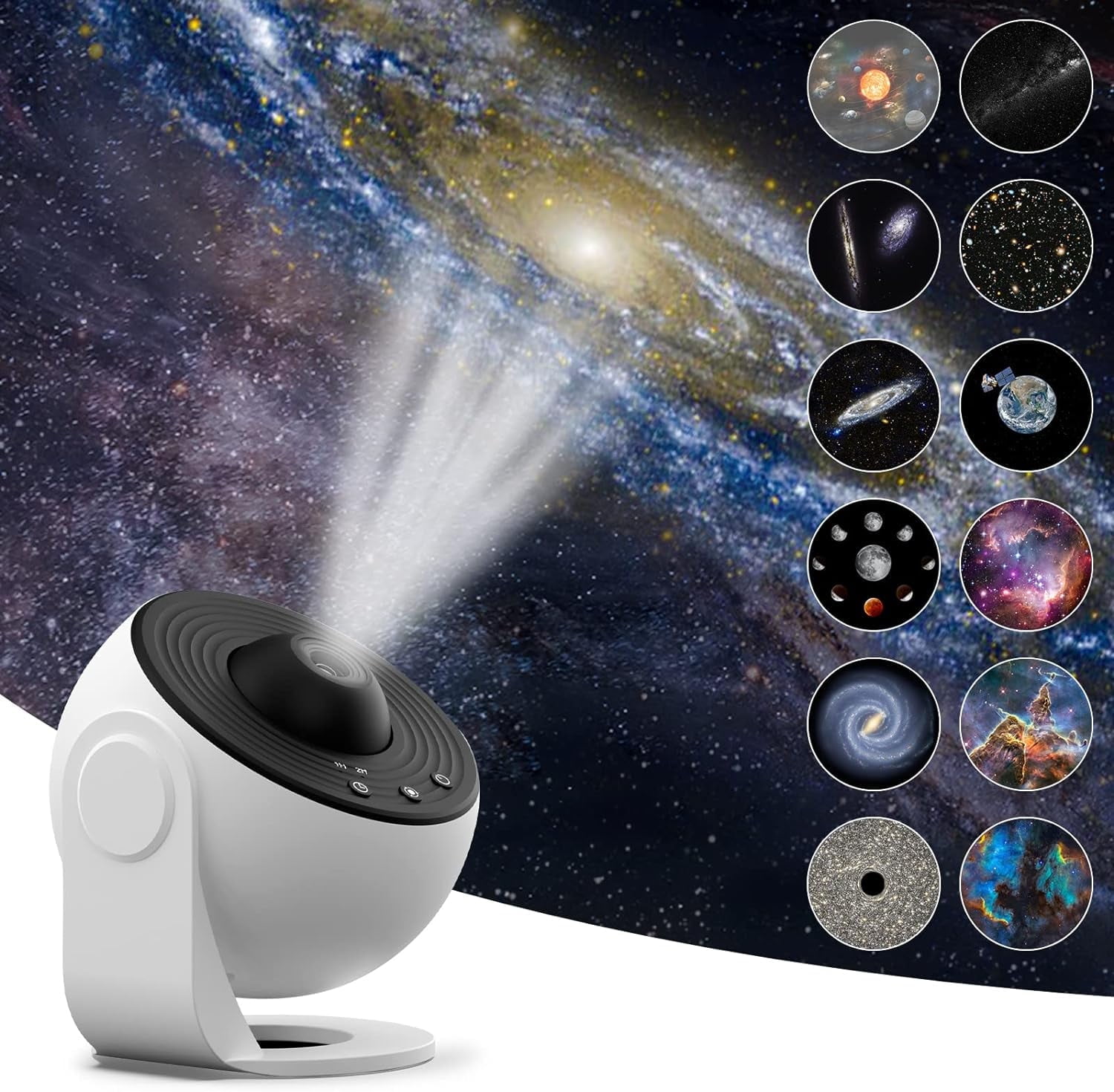 Star Projector Galaxy Light 12 in 1 Planetarium Galaxy Projector, 360 Rotating Aurora Projector with Solar System for Bedroom Ceiling Starry Sky Night Light Lamp for Kids Adults, Living Room Decor