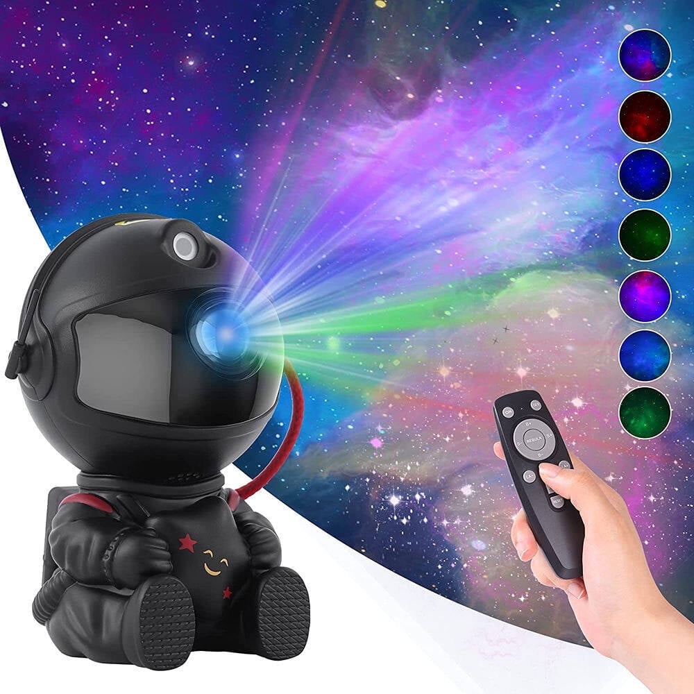 Black Astronaut Star Projector with Remote Control for Kids