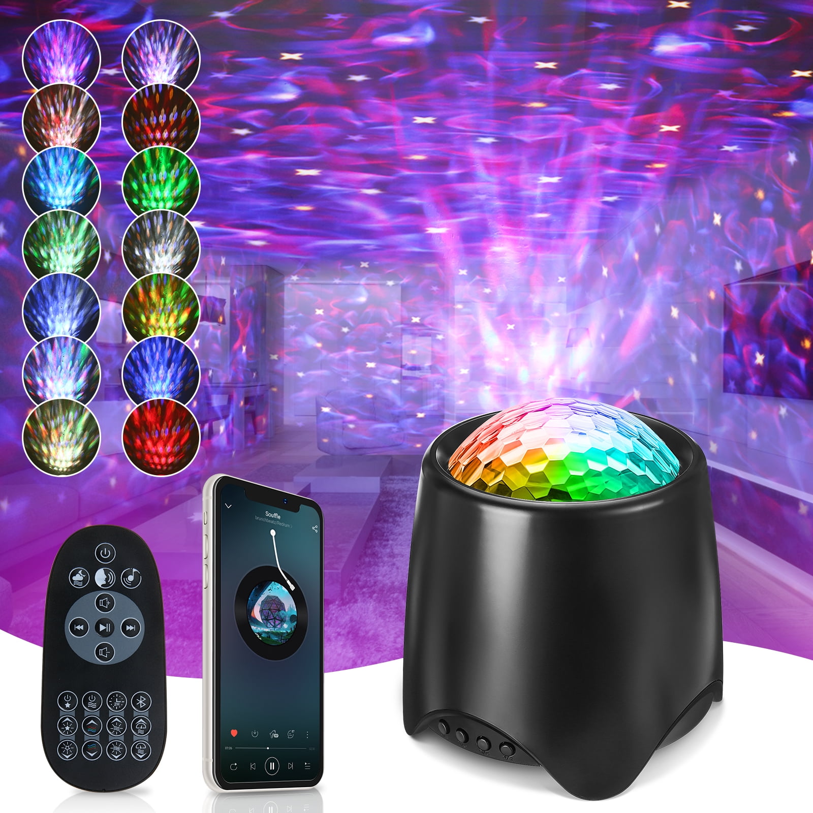 Star Projector, Galaxy Music Projector LED Night Light,with Remote Control  and Bluetooth Best Christmas Gifts for Adult Kids Party Home Decor 