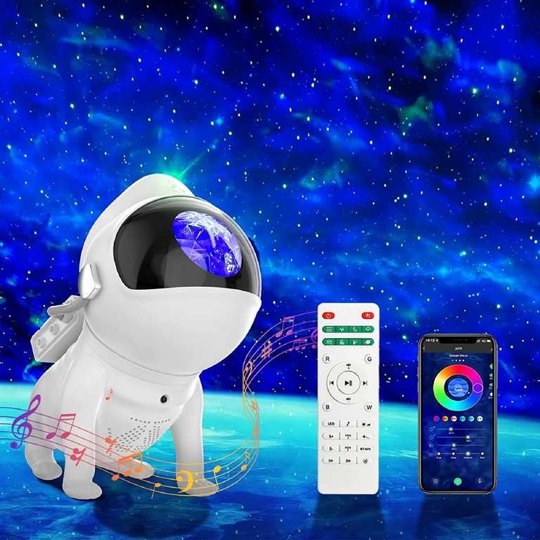 Star Projector Galaxy Night Light Campmoy Space Dog Projector with Bluetooth Music Speaker 21 Color Modes 8 White Noise Remote App Control Galaxy Projector for Adult Kids Thanksgiving Christmas Gift W...