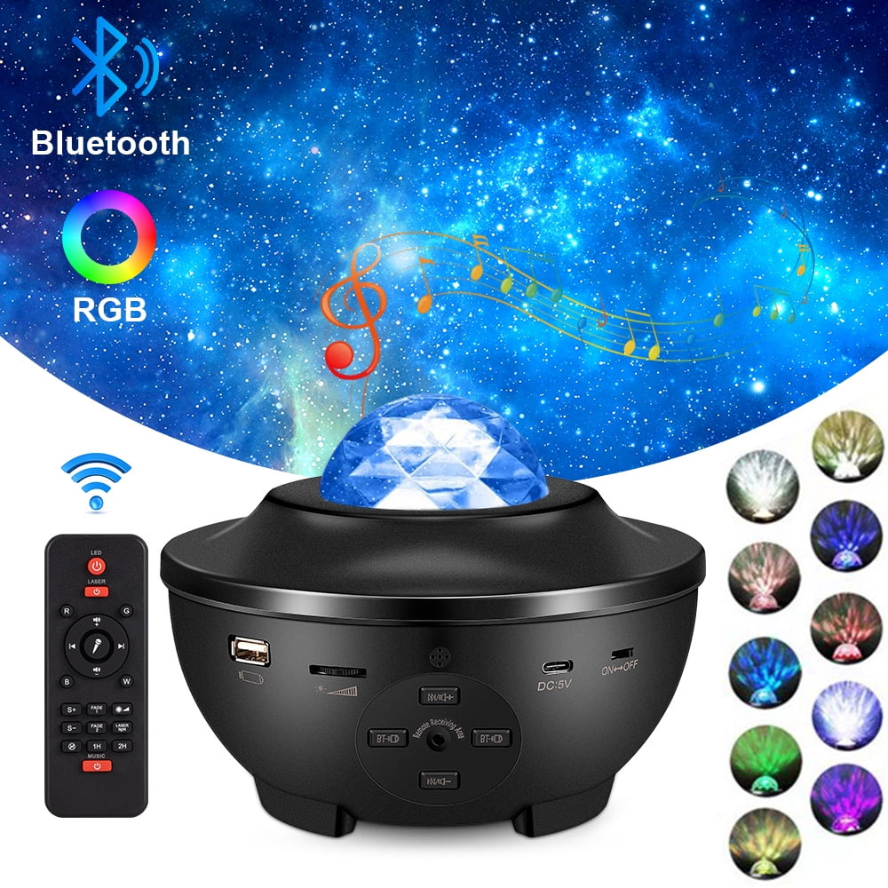 Star Projector Galaxy Night Light with Music Speaker, Remote, Timer