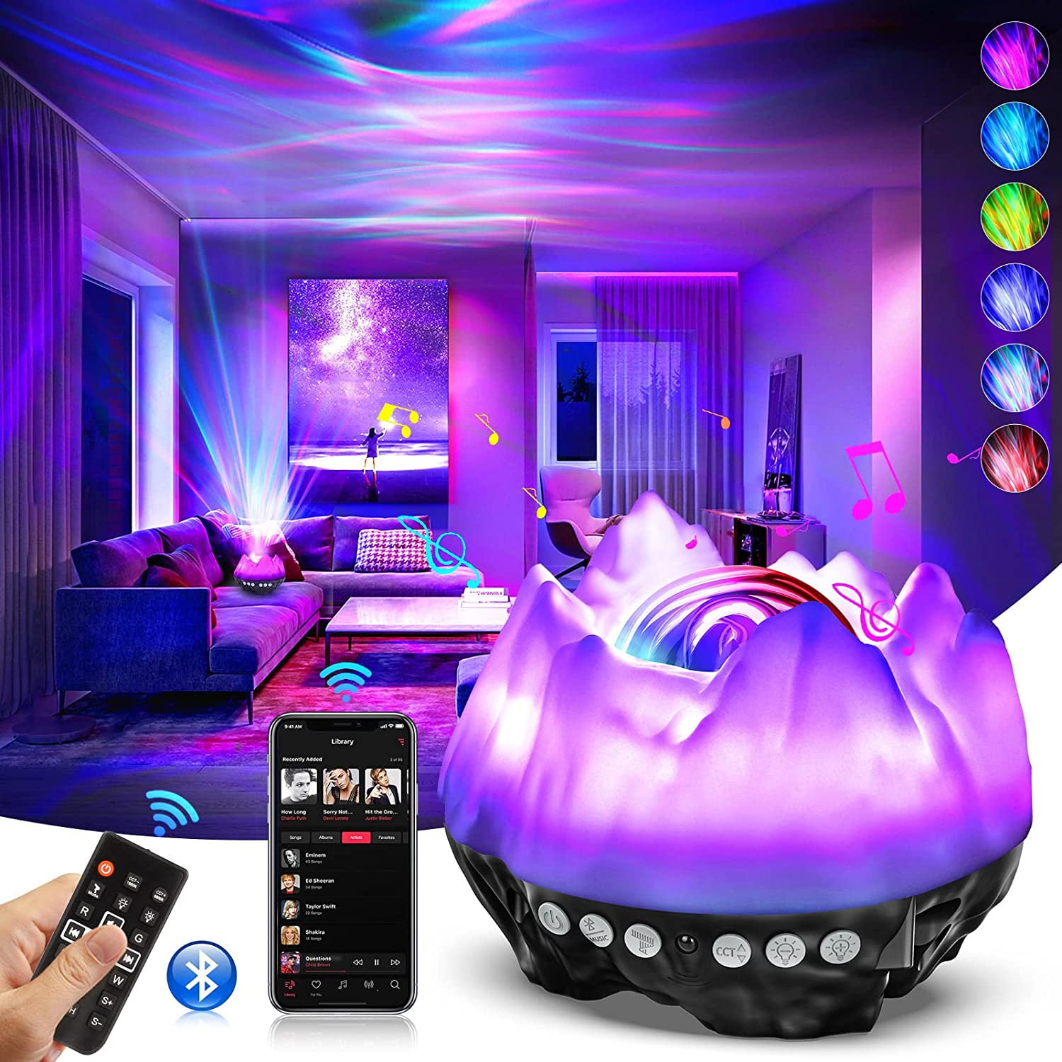 Star Projector, Galaxy Projector for Bedroom, The Largest Coverage Area Galaxy  Light Projector with Bluetooth Speaker  White Noise, LED Bedside Lamp for  Kids Adults, Home Decor, Party