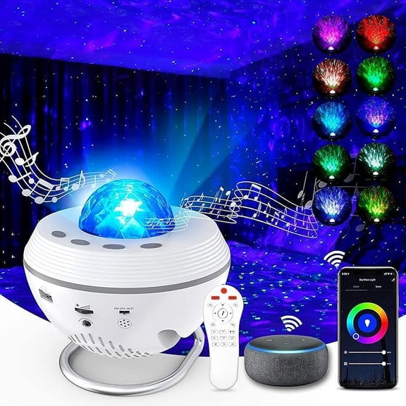 Star Projector, Galaxy Projector Smart Night Light,Ocean Wave Projector with App Remote Control Music Speaker,Starry Sky Light for Kids Home Theatre Kids Adults Room