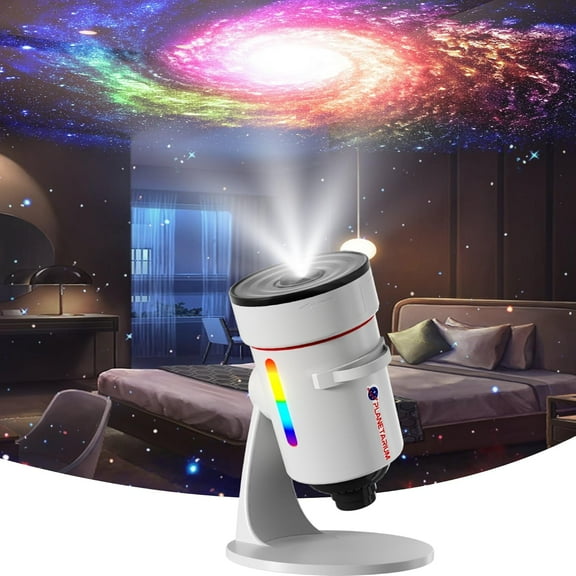 Star Projector,Galaxy Projector Upgraded 4K Clear Lens, 10 Realistic Planetarium Projector Slides Night Lights LED 8 Color for Bedroom, 360 Rotation, 1/2h Timer Function Ultra-Wide Ceiling Projector