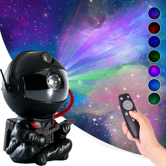 HQinX Astronaut Star Projector, Galaxy Light for Kids, Nebula Projector Light,with Remote Control,8 Modes,360° Projection,for Bedroom,Room Decoration, Home Theater, Ceiling, Timer(Black)
