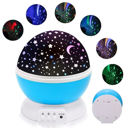 Star Projector Lamp Night Light 360 Degree Romantic Room Rotating Cosmos Star Projuctor,Christmas Decorations Light Lamp Starry Moon Sky Night Projector Kid Bedroom Lamp