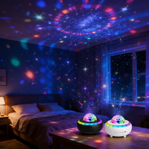 Star Projector Lamp USB Night Light Bluetooth Speaker • LED Galaxy Projector Ceiling Wall Display • Remote Control Mood Lamp Home Decor Relaxation